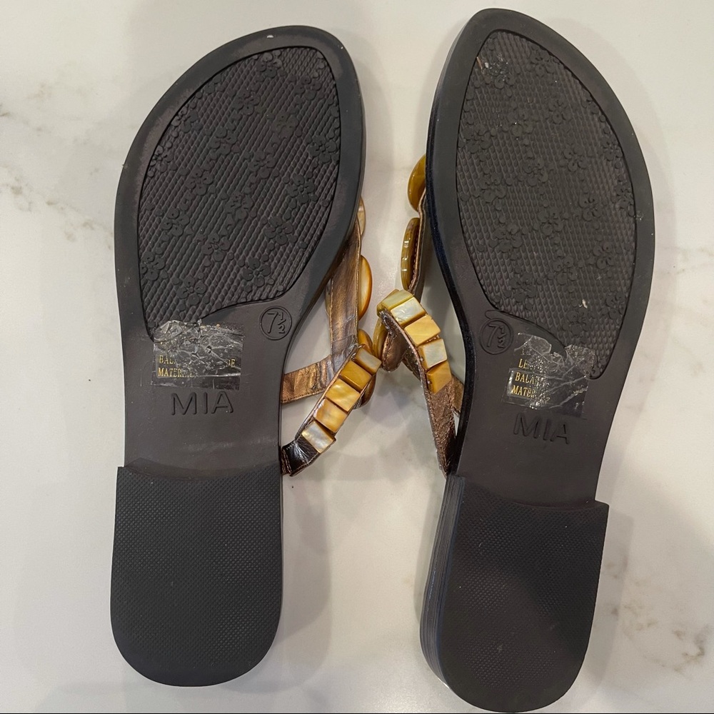 MIA brown & yellow beaded leather sandal - Picture 9 of 14